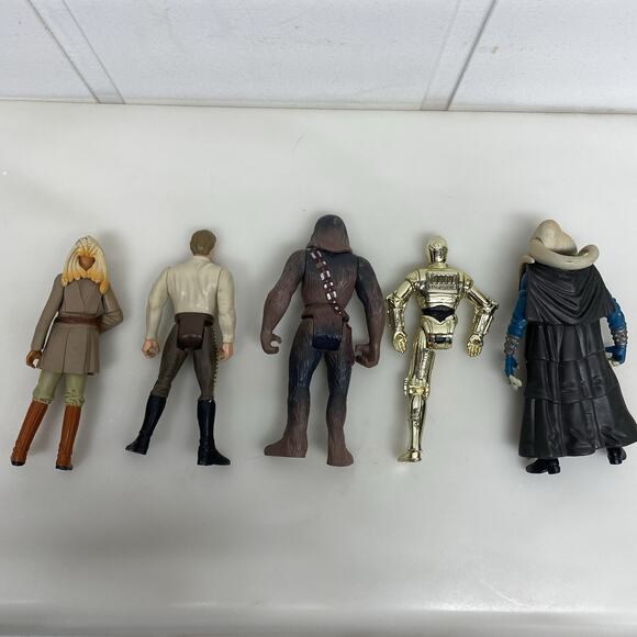 Vtg 90s Kenner Star Wars Action Figures Loose Chewbacca Bib Fortuna Luke - Picture 2 of 14